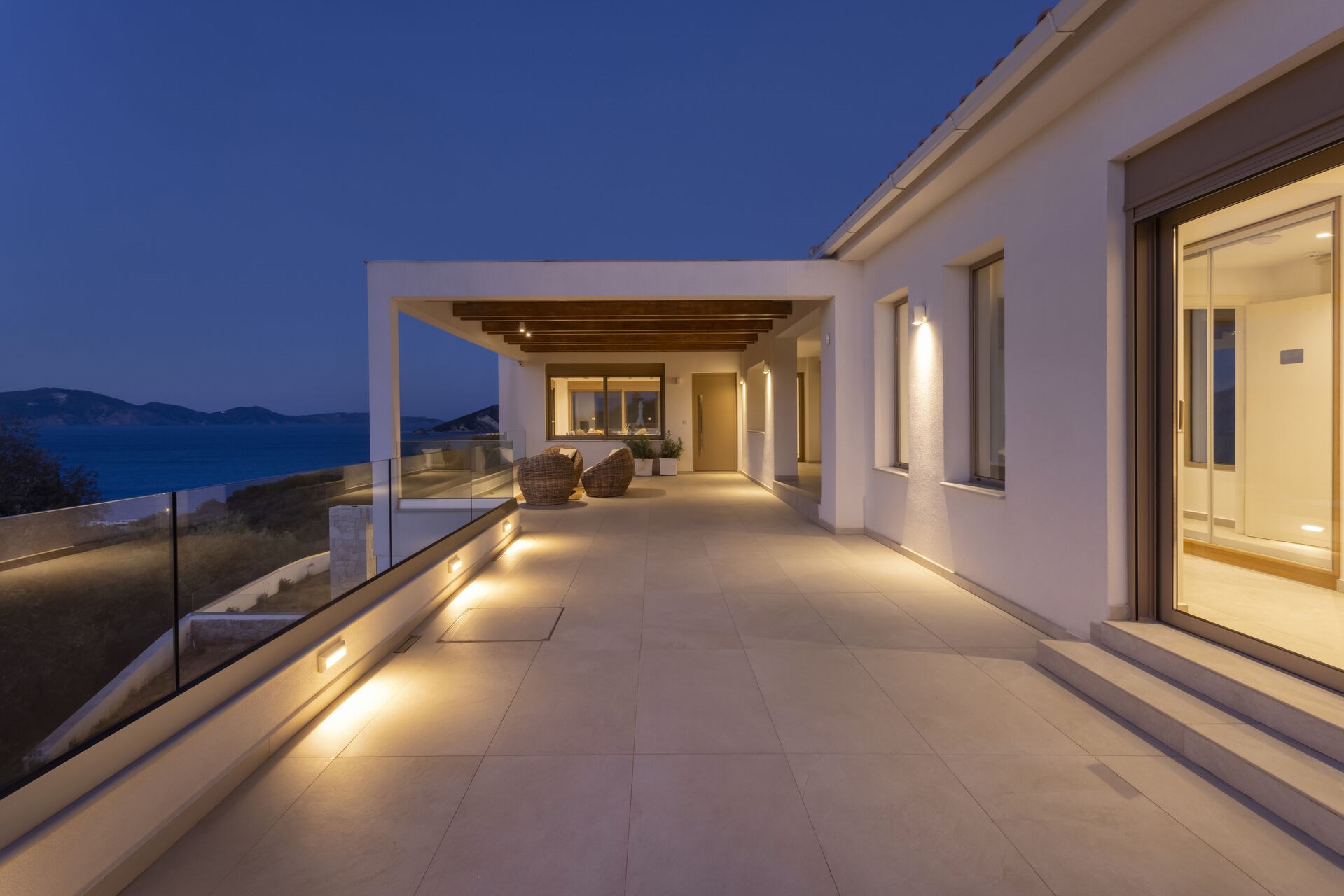 Amiddalia Villa Entrance at Night